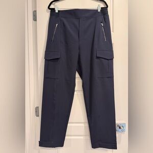 Navy Cargo Pants with Zipper Pockets